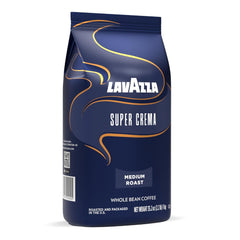 Lavazza Super Crema Whole Bean Coffee, Espresso Roast, Arabica and Robusta Blend, 2.2 lb Bag (Pack of 1)