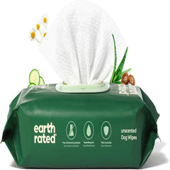 Earth Rated Pet Wipes for Dogs and Cats, Hypoallergenic,  for Paws, Body and Butt, Unscented, 100 Count