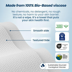 Clean Skin Club Clean Towels XL™, 100% USDA Biobased Face Towel, Disposable Makeup Remover Dry Wipes, Ultra..