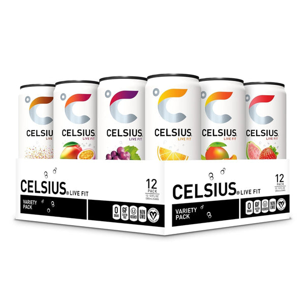 CELSIUS Assorted Functional Essential Energy Drinks, 12 Fl Oz (Pack of 12)