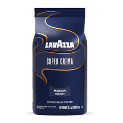 Lavazza Super Crema Whole Bean Coffee, Espresso Roast, Arabica and Robusta Blend, 2.2 lb Bag (Pack of 1)