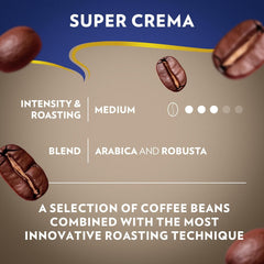 Lavazza Super Crema Whole Bean Coffee, Espresso Roast, Arabica and Robusta Blend, 2.2 lb Bag (Pack of 1)