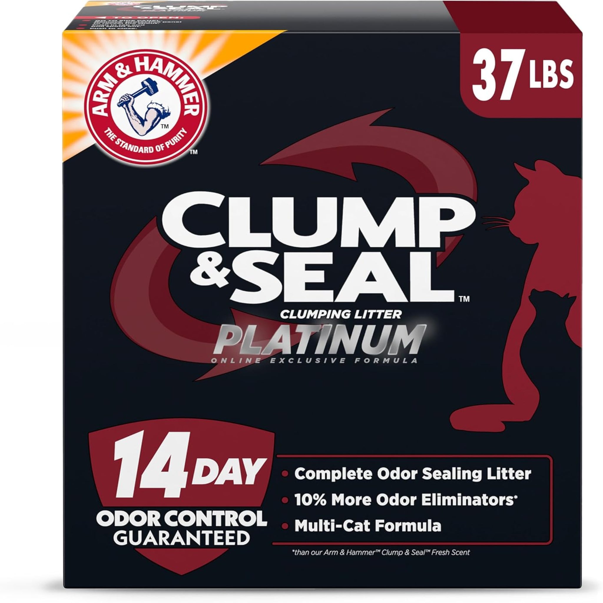 ARM & HAMMER Clump Complete Odor Sealing Clumping 14-Day Odor Control, Online Exclusive Formula, 37 Lbs