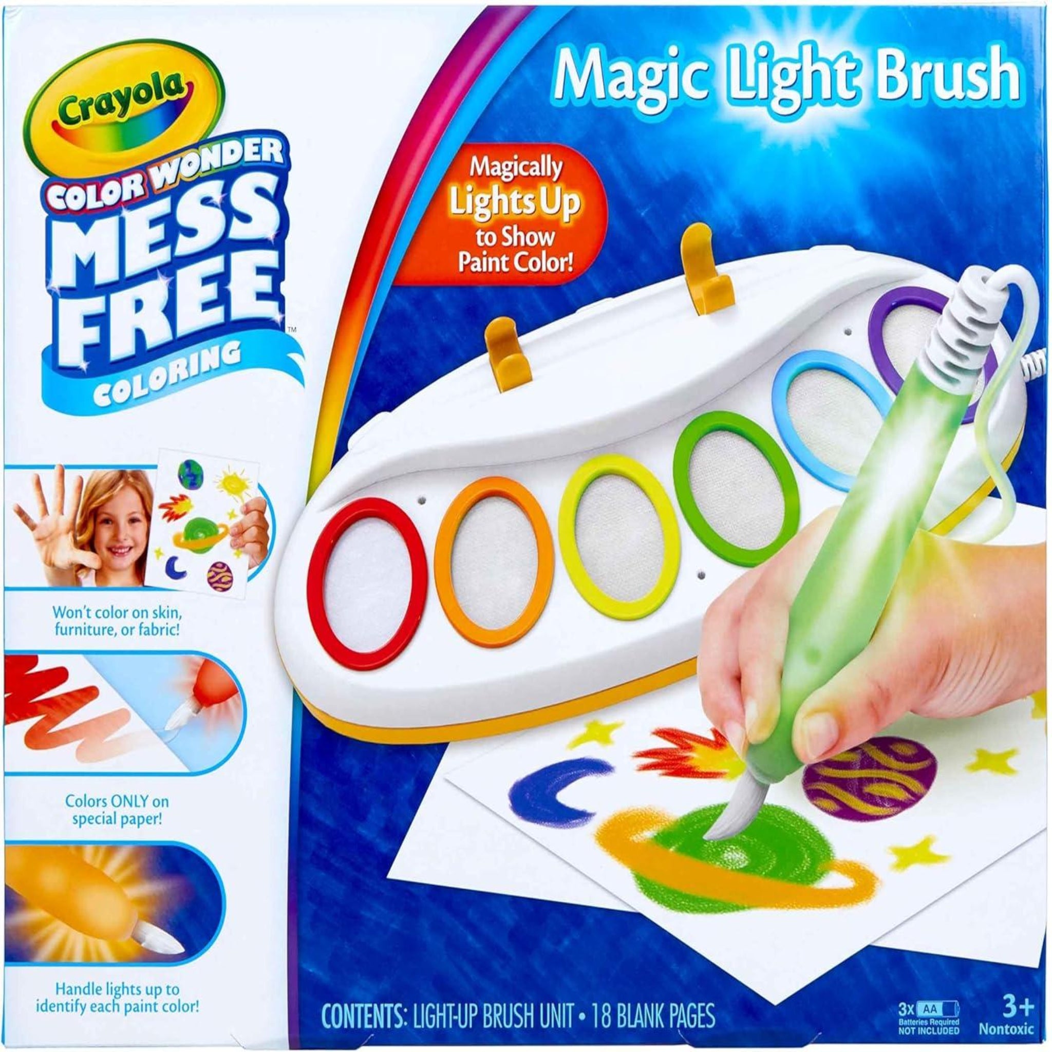 Crayola Color Wonder Magic Light Brush, Mess Free Painting Station for Kids