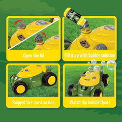 John Deere Bubble Lawn Mower for Toddlers, indoor and Outdoor Gardening Toy